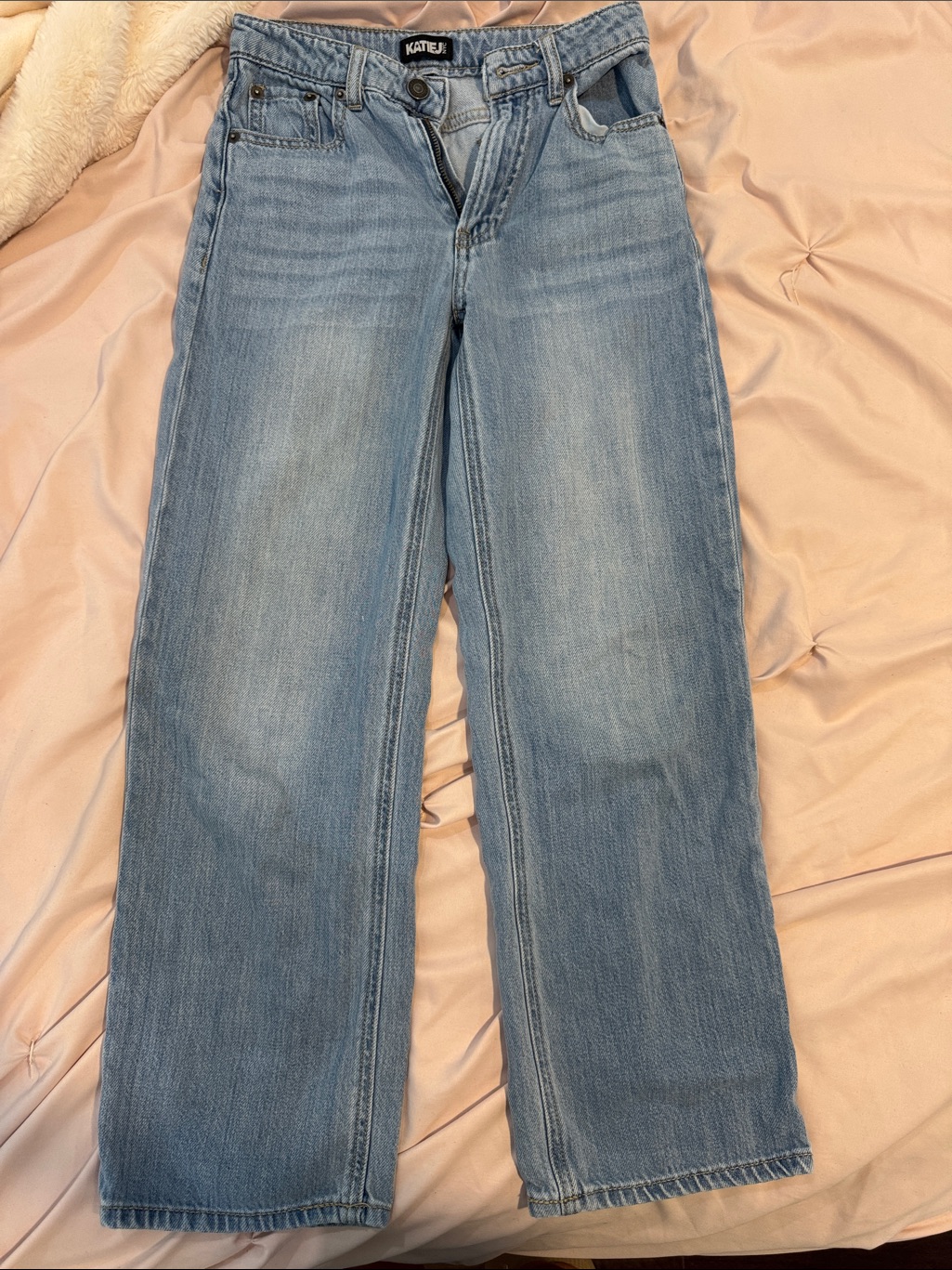 Katie J Nyc Light Blue Kids Wide-Leg Jeans
